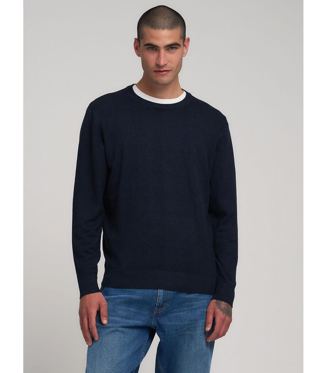 R刺しゅうウールブレンドプルオーバー 詳細画像 ダークブルー 2